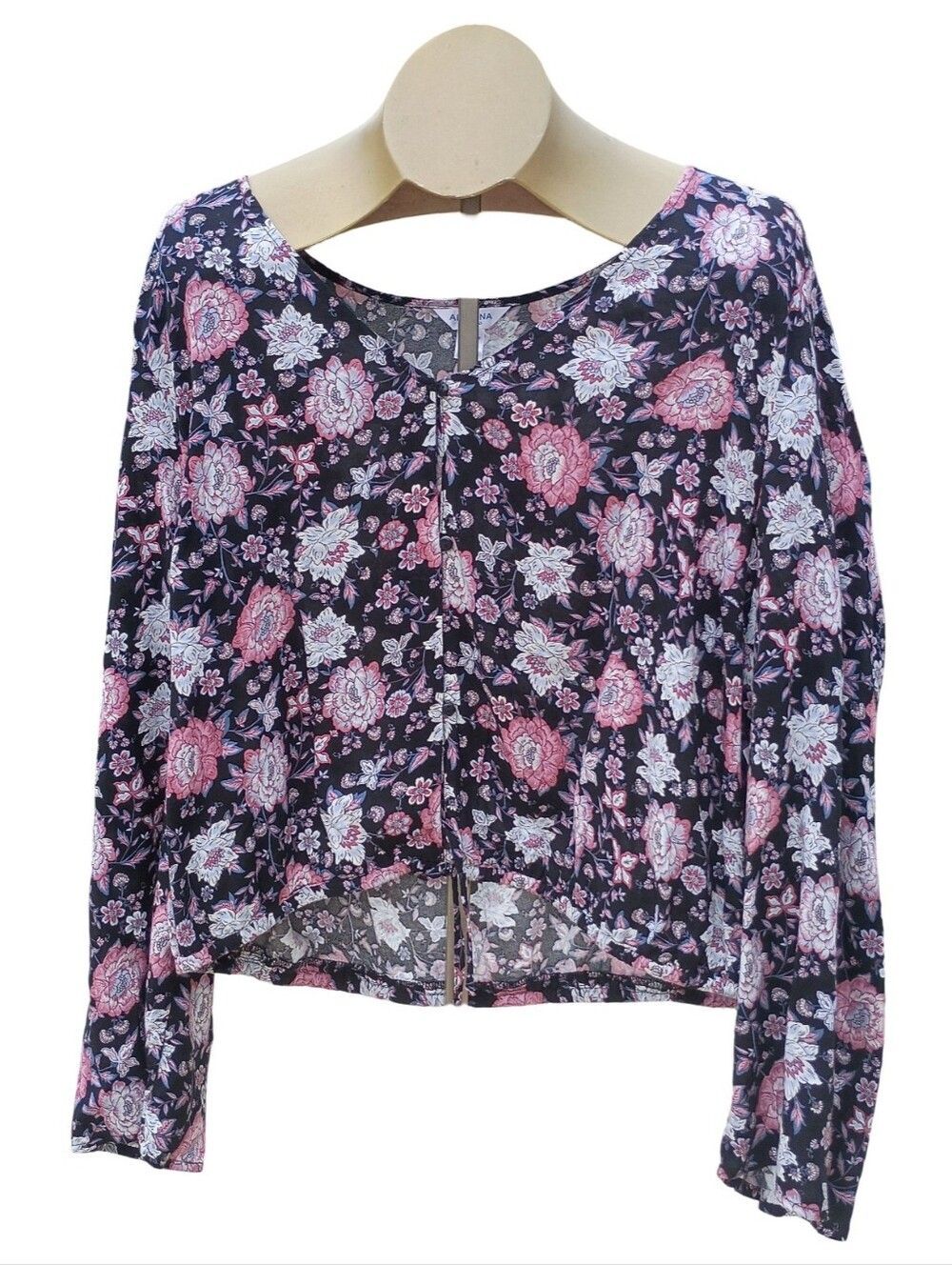 Arizona Jean Co. Floral Bell Sleeve Cropped Blouse XXL 🌸
